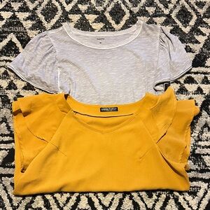 Mustard Yellow and Gray Women's Tops